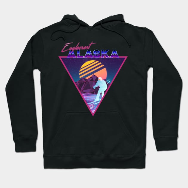 Retro Vaporwave Ski Mountain | Eaglecrest Alaska | Shirts, Stickers, and More! Hoodie by KlehmInTime